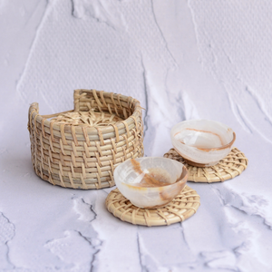 Sous-verres et sets de table en rotin naturel biodégradable pour maisons éco-responsables - Product Image 1