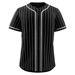 Custom <b>Red</b> White Striped Baseball Jersey Unisex Adult Short Sleeve Button Front Breathable Mesh Sport Apparel - Product Image 3