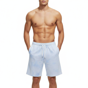 กางเกงขาสั้นลำลองผู้ชายผ้าฝ้ายเนื้อหนัก 200 กรัม ทรงหลวมใส่สบาย เหมาะสำหรับชายหาด ลายพิมพ์ไท-ได พิมพ์ลายดิจิตอล เอวกลาง มีสินค้าพร้อมส่ง - Product Image 6