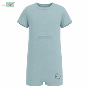 Body de Color Azul Polvoriento |   Ropa Sensorial Especial para Niños, Prendas Inclusivas con Acceso por Tubo, Mangas Cortas, Algodón Elástico, Unisex - Product Image 1