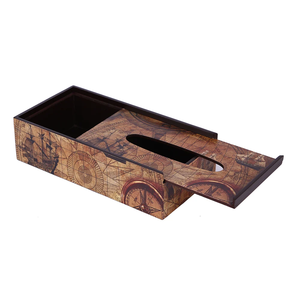 MDF Eco-Friendly Design for Home hotel <b>table</b> <b>cars</b> Use Printed Wooden Floral Pattern Handmade Wood Tissue Box with printed - Product Image 3
