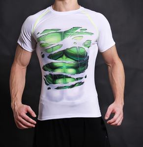 เสื้อยืดแขนสั้นลำลองคุณภาพสูงของผู้ชายผ้าถักระบายอากาศได้พิมพ์ลายดิจิตอลเพาะกายออกกำลังกายขนาดพิเศษ - Product Image 3