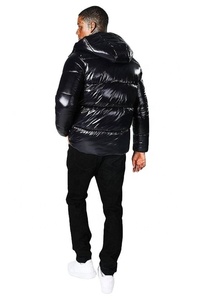 2024 hiver hommes doudoune grande taille col court capuche noir canard cuir fermeture éclair plein air loisirs vêtements fabricant - Product Image 5