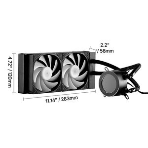 Enfriador Líquido para PC Negro Personalizable con Pantalla LCD 2.1, Enfriador de Agua para CPU AIO con Ventiladores PWM de 120 mm, Bomba de Enfriamiento Líquido para CPU - Product Image 4