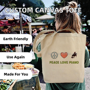 Bolsa de Mano Redonda de Lona Ecológica para la Playa, Bolsa de Compras de Tela de Algodón Beige con Logotipo Impreso Personalizado, Venta al Por Mayor - Product Image 4