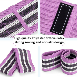 Bandes d'exercice personnalisées avec logo imprimé, en tissu polyester, pour fitness, entraînement des fessiers et des hanches, ensemble de bandes de résistance en boucle. - Product Image 5