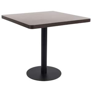 Mesa de Bistro Sencilla Mediana en MDF Marrón Oscuro y Negro para Uso en Restaurantes - Product Image 1