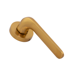 Juego de Manijas Modernas de Latón Macizo para Puerta, Roseta Redonda AB, Latón Mate, Oro Rosa, Oro Mate, Negro Mate, Herrajes de Palanca para Interiores, 156mm - Product Image 3