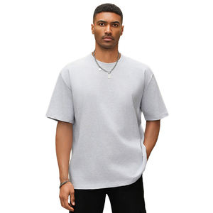 T-shirts pour hommes en coton 100% uni, personnalisables avec logo, 300 g, impression DTG, coupe ample, épaules tombantes - Product Image 1