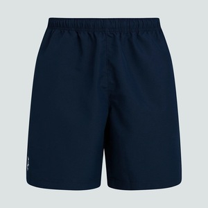 Shorts de sport pour homme en polyester bleu marine à séchage rapide, taille élastique, couleur unie, coupe classique, pour l'entraînement estival et la salle de sport - Product Image 1