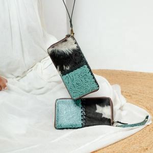 High Quality Handtooled Western Floral Leather Wallet <b>Purse</b> Full Grain Genuine Slim Clutch <b>Long</b> Length Anti-Theft Lady's - Product Image 1