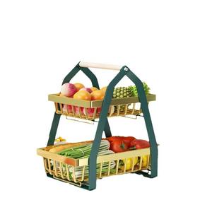High standard quality metal fruit <b>basket</b> with wooden handle blends effortlessly with both modern and traditional kitchen decor - Product Image 5