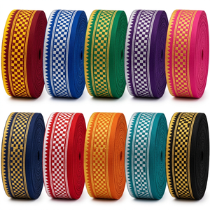 31mm Maroon Yellow Jacquard <b>Ribbon</b> Wholesale for Fashion Accessories Home Decor Upholstery Curtain Design and Craft Supplies - Product Image 5