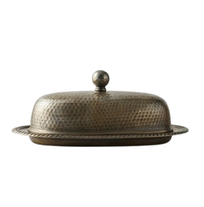 Beurrier en métal texturé bronze, design classique, pour table, cuisine et maison - Product Image 3