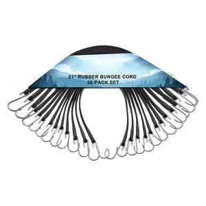 Set da 50 Pezzi di Corde Elastiche Resistenti da 19,8 mm con Ganci a S in Acciaio, Corda Elastica da 21 Pollici per Teloni e Accessori per il Controllo del Carico - Product Image 5