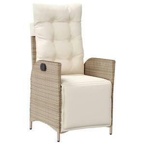 Poly Rattan Beige reclinabile con poggiapiedi - Product Image 2