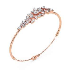 กำไลข้อมือทองคำแท้ 14k/18k/22k ดีไซน์หรูหรา ประดับเพชรแล็บหลากหลายรูปทรง สามารถเปิดได้ เหมาะสำหรับผู้หญิงและเด็กผู้หญิง สวมใส่ในงานปาร์ตี้ - Product Image 6