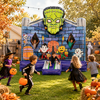 Château gonflable commercial d'Halloween avec toboggan, château hanté pour les fêtes d'enfants, les événements et la location