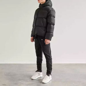 Outdoor Winter <b>Down</b> Coat Adjustable Hood Full Zipper Mens Puffer Jacket Warm Printed Bubble Jacket Wholesale Style - Product Image 3