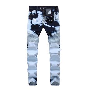 Jeans de Mezclilla para Hombre, Corte Recto, Ajuste Regular, Impermeables, Transpirables, Ecológicos, Resistentes, Lavado Nieve, Elásticos, con Logotipo Personalizado, Estilo Hip Hop, Color Sólido - Product Image 1