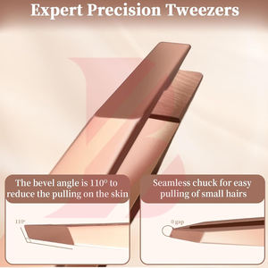 Logo personnalisé, poignée antidérapante, meilleur fournisseur, qualité supérieure, outils de beauté en acier inoxydable durables, pointe inclinée pour l'épilation - Product Image 6