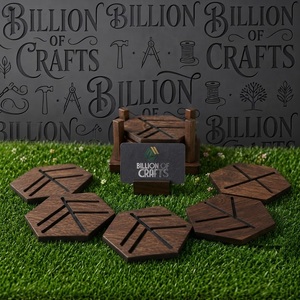 Modern <b>Laser</b> <b>Cut</b> <b>Wooden</b> Coaster Set Decorative Drink Coasters Intricate Pattern Table Coasters for Home Cafe Restaurant Hotel - Product Image 1