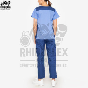V Neck Zipper <b>Scrub</b> Top And Jogger Leg Pants Set Professional Manicurist SPA <b>Uniform</b> <b>Scrubs</b> Nursing <b>Uniform</b> Medical <b>Scrub</b> - Product Image 2