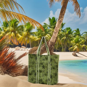 Sac fourre-tout en coton matelassé écologique fait à la main, personnalisable, fermeture éclair, style bohème, élégant, imprimés floraux, léger - Product Image 4