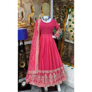 Vestido de Fiesta Rosa para Mujer de Valam Fashion Designer, Talla L, con Pantalón Elegante y Dupatta Incluidos - Product Image 3