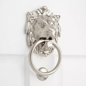 Best Quality Brass <b>Door</b> Knocker with Lion Shape and Silver Plated Finished Ideal for Hotels <b>Door</b> Knocking Use - Product Image 1
