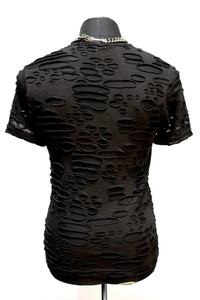 Nouveaux T-shirts pour hommes à col rond côtelé, logo personnalisé, manches courtes, 100% coton, effet vieilli, couleur unie - Product Image 3