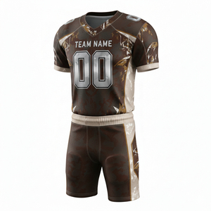 Uniforme de Fútbol Americano Personalizado de Alta Calidad al por Mayor, Ropa Deportiva para Equipos con Mangas Cortas en Tallas Grandes, Uniforme a Precio Económico - Product Image 4