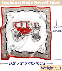 Élégant foulard carré pour femme 100% soie, imprimé numérique, motif rouge et blanc, accessoire de mode toutes saisons - Product Image 4