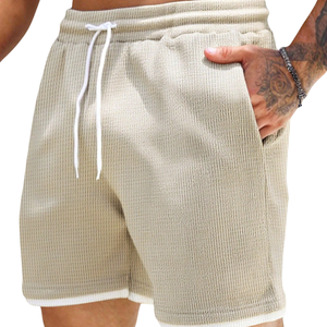 <b>Men</b> Corduroy Solid Casual Summer Gym Running Drawstring High Elastic Waist Side Pocket Quick Dry Breathable Relaxed Fit <b>Shorts</b> - Product Image 1