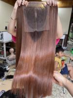 Trame vietnamienne os cheveux raides couleur brune longueur 20 "22" disponible prêt à expédier extensions de cheveux humains bruts Grade 12A