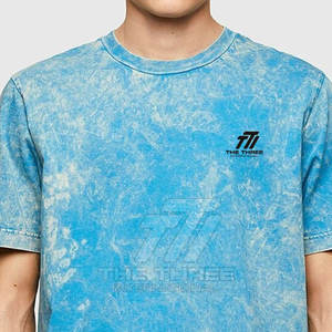 Camiseta al por mayor con logo personalizado estampado, lavado ácido, para hombre, manga corta, uso casual, 100% algodón, corte holgado, camiseta con lavado ácido. - Product Image 6