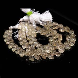 Cuentas de Cuarzo Limón Natural en Forma de Hoja, Talladas a Mano, de 10-11 mm, para la Fabricación de Joyas y Accesorios - Product Image 5