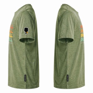 Ropa de Pickleball con Logotipo Personalizado |   Camiseta Deportiva de Secado Rápido que Absorbe la Humedad, Color Verde Salvia Jaspeado, OEM - Product Image 4