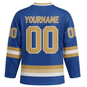 Camiseta Deportiva de Hockey sobre Hielo Sublimada Azul Rey para Hombre, Cuello en V, Rayas, Poliéster, Uniforme Deportivo para Equipo, Ropa para Partidos - Product Image 2