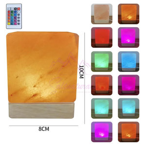 Lampe en sel de l'Himalaya naturelle en forme de cube, lampe en sel de l'Himalaya originale en forme de cube pour chambre à coucher - Product Image 2