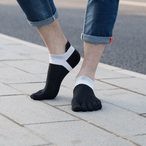 Men's 5 Toe Ankle <b>Socks</b> Breathable Knitted Sport <b>Socks</b> Summer Cotton Spandex Thin Solid Color <b>Running</b> <b>Socks</b> - Product Image 5