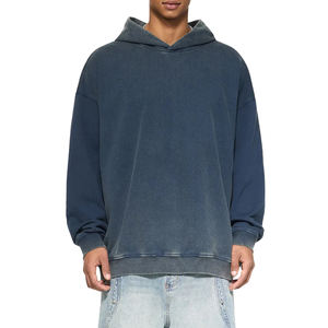 Sudadera con Capucha Personalizada de Felpa Francesa Gruesa, Estilo Casual, Sin Cordones, Sin Bolsillos, Degradado, Vintage, Lavado Ácido - Product Image 2