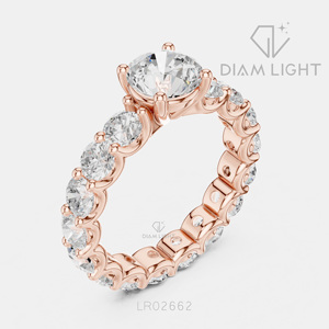 Bague de mariage ronde 1,25 carat, bijoux fins, certifiée IGI, or blanc 14 carats, diamant de laboratoire, bague de fiançailles et d'anniversaire - Product Image 4