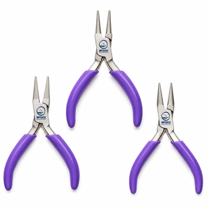 Pince à bijoux professionnelle mini à bout rond en acier inoxydable, outil de bouclage de fil et de perlage, poignée ergonomique - Product Image 1