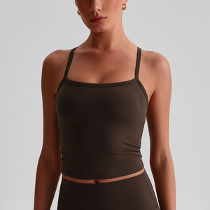 Débardeur de sport athlétique pour le fitness et le yoga, design dos en Y, sexy, pour l'entraînement, avec logo personnalisé, respirant et à séchage rapide - Product Image 1