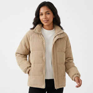 Men's <b>Winter</b> Jacket Stand Collar Zipper Front Logo Casual Thick Warm Coat Regular Fit Solid Color - Product Image 5