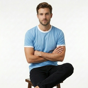 T-shirt pour homme en coton 100% uni, impression personnalisée, taille plus, manches courtes, poids lourd 200 GSM, t-shirt décontracté - Product Image 4