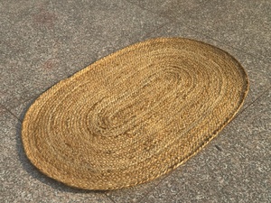 Handmade Braided Jute Oval <b>Rug</b> 100% Natural Eco-Friendly Anti-Slip Handwoven High Pile Oval Area Carpet Custom Size - Product Image 2