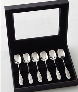 Cucharas de té plateadas con mango retorcido, diseño clásico, utensilios de servir duraderos con mango largo para ocasiones de boda - Product Image 6