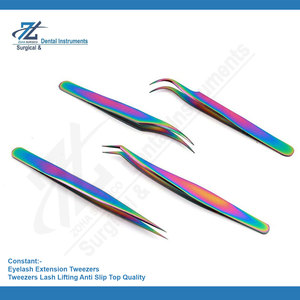 Ensemble de pinces professionnelles pour extensions de cils, kit de 4 pièces, fermeture serrée, utilisation facile, acier inoxydable, emballage personnalisable, logo - Product Image 2